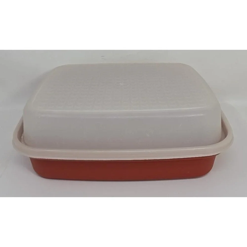 Vintage Tupperware‎ Large Meat Marinade Container Paprika Red #1294 w/ Lid U57